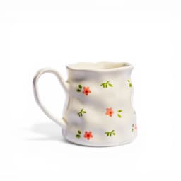 Wavy Ceramic Mug - Floral Design - view 2