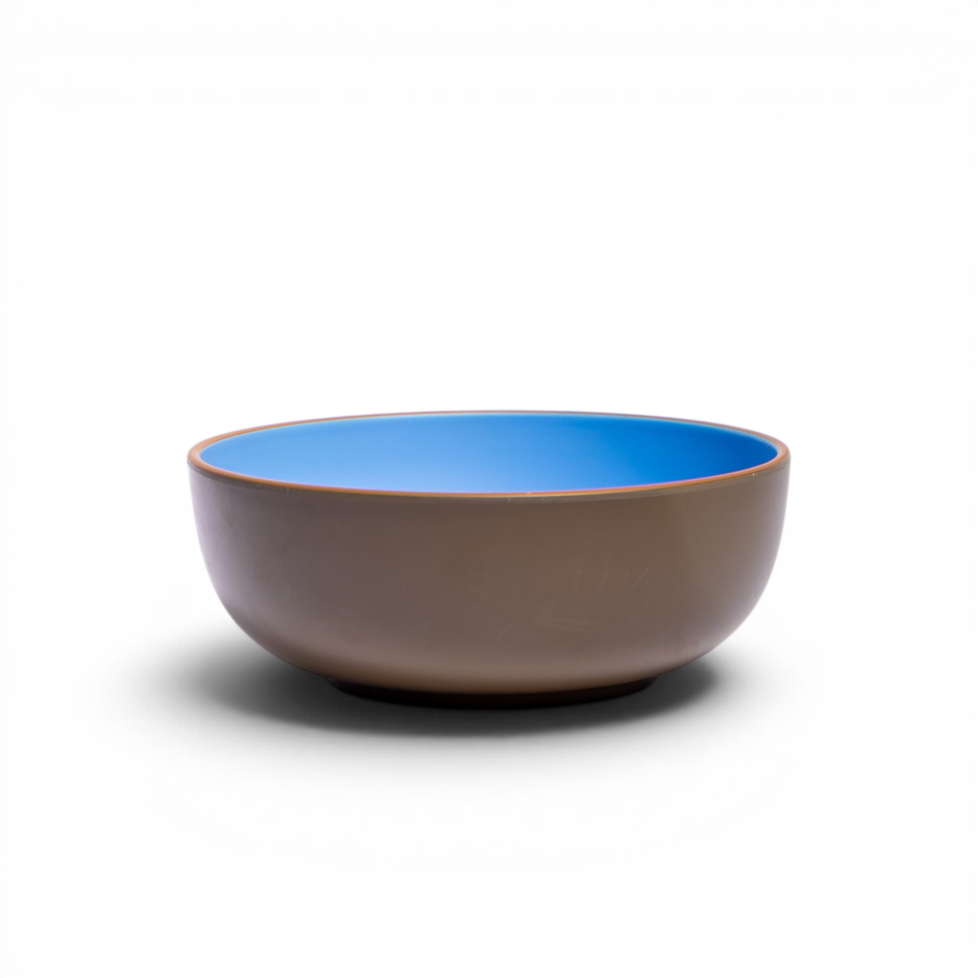 Ceramic Bowl Brown with Blue Interior
