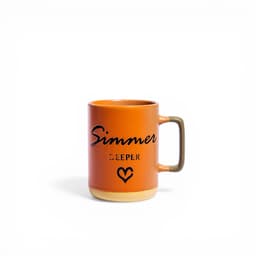 Ceramic Mug Orange "Simmer Deeper" Design - view 1