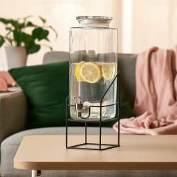 Glass Beverage Dispenser with Metal Stand - Clear - view 4