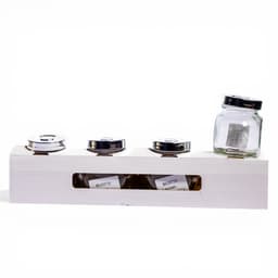 Glass Jars with Lids - 80ml Square Storage Set of 4 - view 1