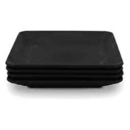 Set of 4 Black Square Plastic Plates - view 4