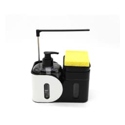 Plastic Sink Organizer with Soap Dispenser & Sponge Holder - Black &… - view 2