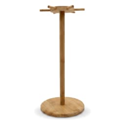 Wood Mug Holder Stand - 6 Hooks - Natural Light Brown - view 3