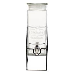 Glass Beverage Dispenser with Metal Stand - Clear - view 3