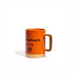 Ceramic Mug Orange & Brown - 'Deeper' Design - view 1