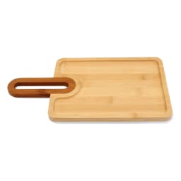 Light Brown Wood Serving Tray with Handle - view 2