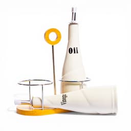 Oil and Vinegar Dispenser Set Ceramic Bamboo - view 2