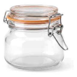 Clear Glass Storage Jar with Airtight Clamp Lid - view 2