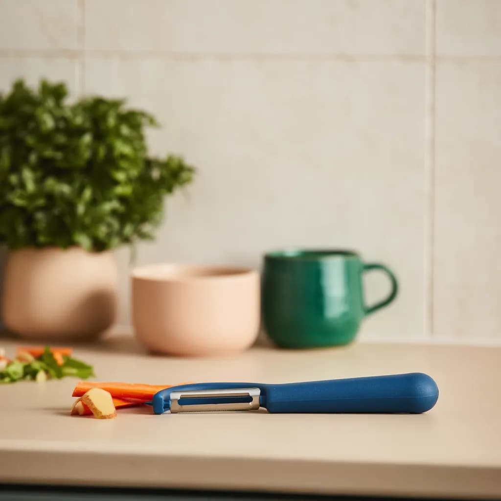 Blue Metal and Silicone Peeler