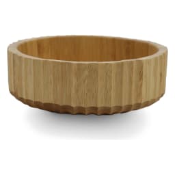 Round Fluted Bamboo Serving Bowl - Natural Wood - view 2