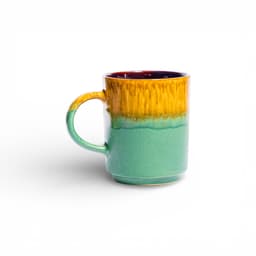 Ceramic Mug, Two-Tone, Golden & Teal - view 1