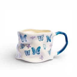Ceramic Mug with Yellow Butterflies & Flowers - view 4