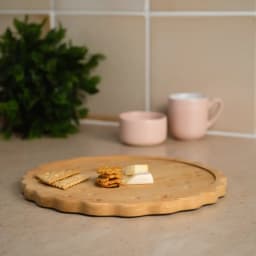 Bamboo Biscuit Coaster - Round Light Brown - view 1