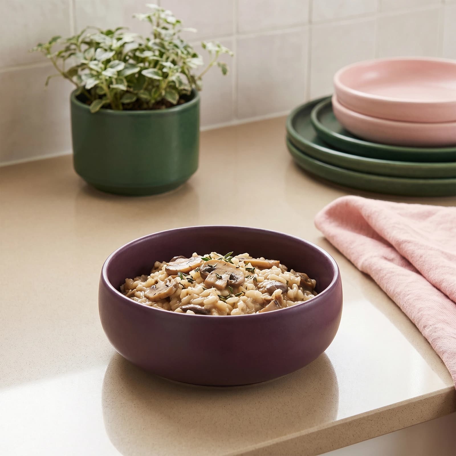 Dark Purple Porcelain Serving Bowl - Single