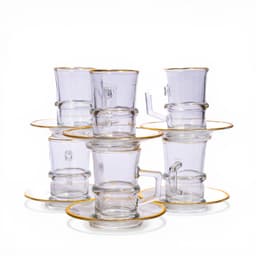 Glass Mug and Saucer Set - Gold Rim - view 2