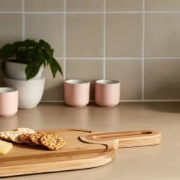 Round Wood Serving Board with Handle - Natural - view 4
