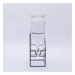 Glass Beverage Dispenser with Metal Stand - Clear - view 2
