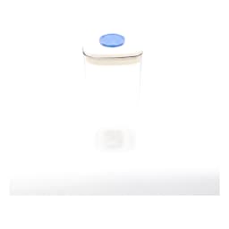 Clear Plastic Storage Container with Beige Lid - view 2