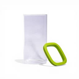 Clear Plastic Food Storage Container with Green Lid - Tall - view 2