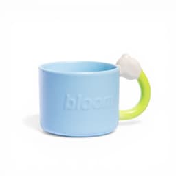 Ceramic Mug Pink with Green Handle - Unique Design - view 4
