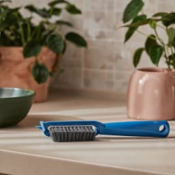 Silicone Vegetable Peeler with Brush - Blue - view 5