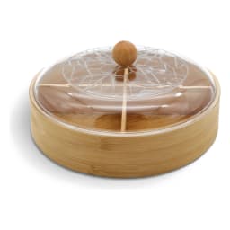 Bamboo Divided Serving Box with Clear Lid - 4 Sections - view 3