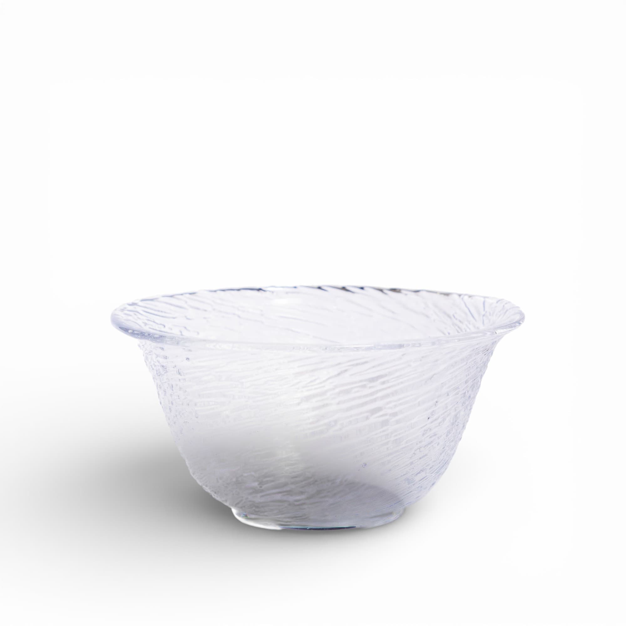 Glass Serving Bowl - Clear Textured Design