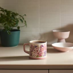 Porcelain Jug & Cup Set - Cream Floral - view 2