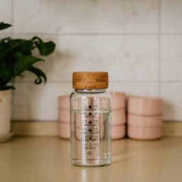 Glass Water Bottle with Wood Lid - Hydration Tracker - view 1