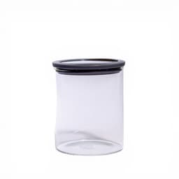 Glass Storage Jar with Dark Lid - view 1