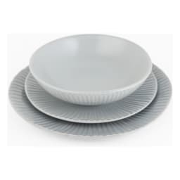 Grey Porcelain Dinnerware Set - 18 Pieces - view 5
