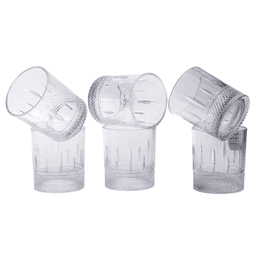 Glass Cup - Clear Textured Design - view 2