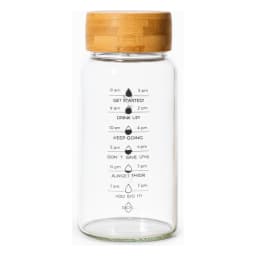 Glass Water Bottle with Wood Lid - Hydration Tracker - view 2