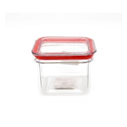 Plastic Food Storage Container - Clear with Red Lid - view 2