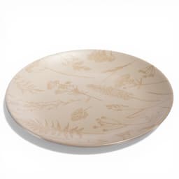 Ceramic Dinner Plate - Beige Round - view 2