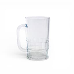 Clear Glass Mug with Handle - Ribbed Design - view 1