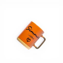 Ceramic Mug Orange "Simmer Deeper" Design - view 2