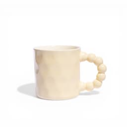 Ceramic Mug Light Yellow Bubble Handle - view 1