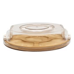 Round Wood Divided Serving Platter with Acrylic Cover - view 3