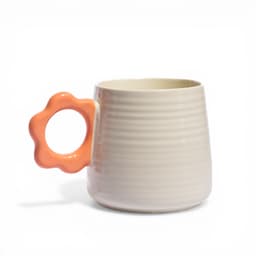 Ceramic Mug with Yellow Flower Handle - view 2