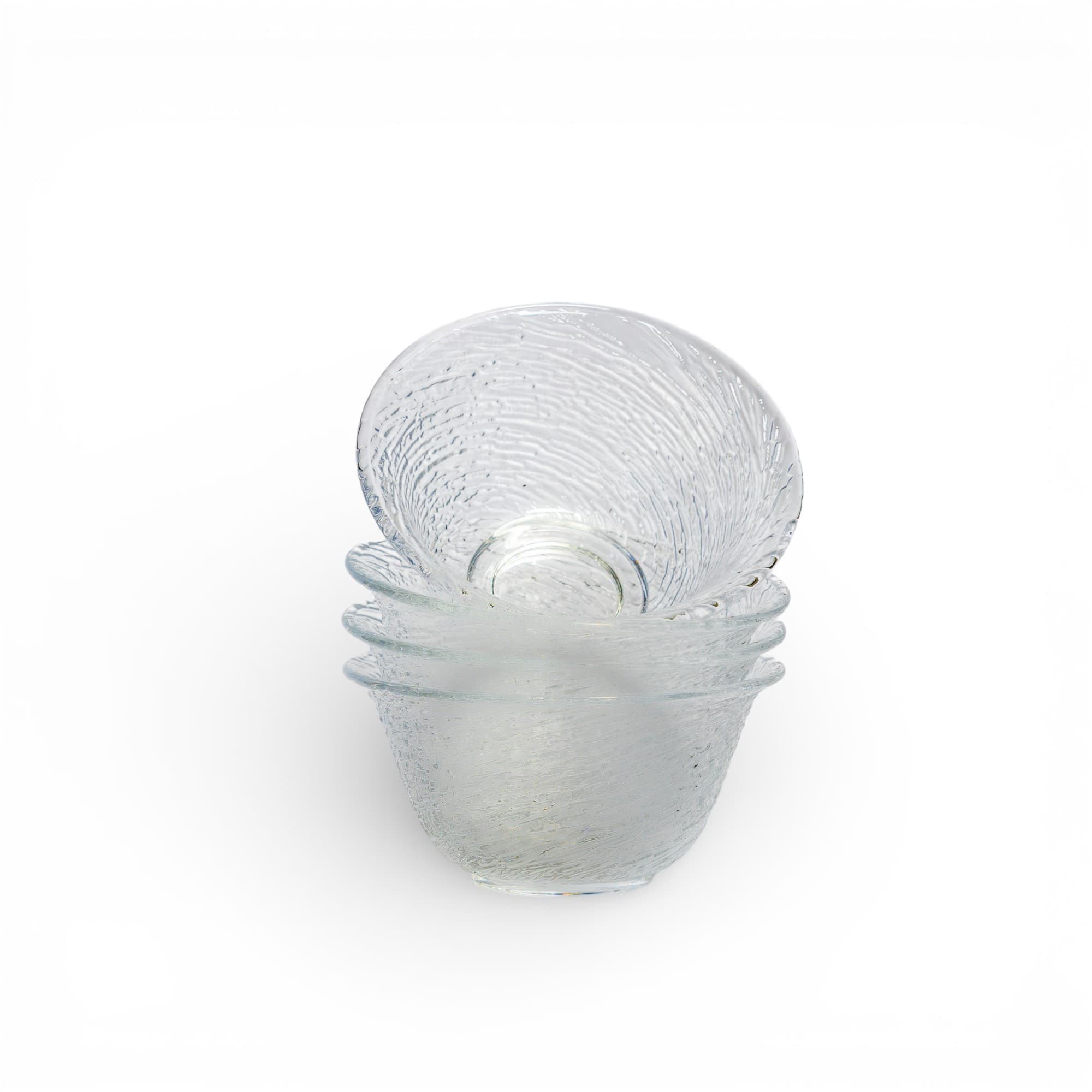 Textured Glass Serving Bowls - Set of 4