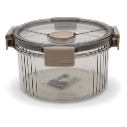 Round Acrylic Food Storage Container - Clear with Grey Lid - view 2