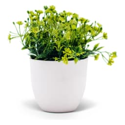 Artificial Plant in White Plastic Pot - Green - view 2