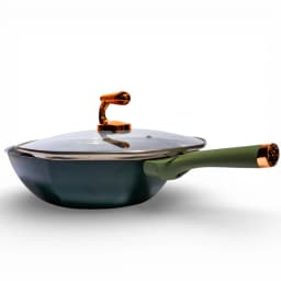 Hexagonal Non-Stick Frying Pan with Lid - Dark Green - view 4