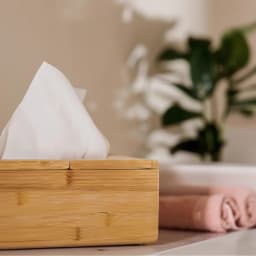 Wood Tissue Box Cover - Natural Light Brown - view 4