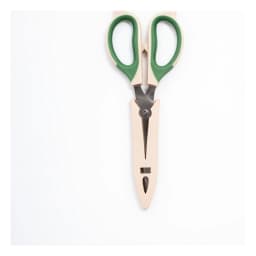 Metal Kitchen Shears with Cover - Green & Beige - view 2