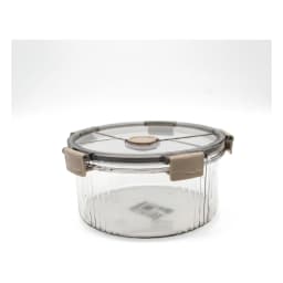 Acrylic Round Food Storage Jar - Clear with Grey Lid - view 3