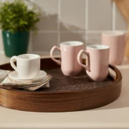 3 Piece Oval Dark Wood Serving Tray Set - view 6