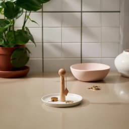 Wood & Porcelain Serving Stand - White Base - view 8